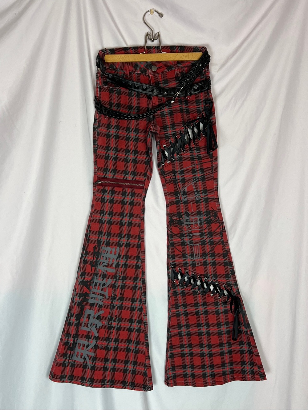 Dolls Kill Tokyo Ghoul Collab Sample Version Plaid Flare Pants
